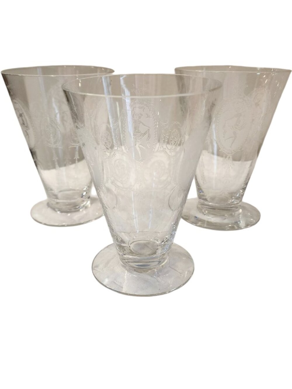 Antique Tiffin-Franciscan 8 Ounce Footed Tumblers set of 3